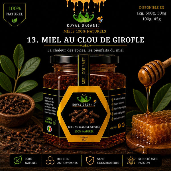 Pot de Miel au Clou de Girofle Royal Organic - 100% naturel Sénégal - Tearanga