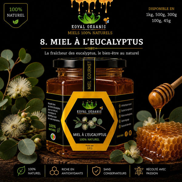 Pot de Miel à l'Eucalyptus Royal Organic - 100% naturel Sénégal - Tearanga